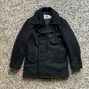 Schott NYC Mens U.S. 740N Pea Jacket Heavy Wool Double Breasted Coat Made in USA